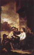 Bartolome Esteban Murillo Small Shengduomasi distribute clothes to street children oil on canvas